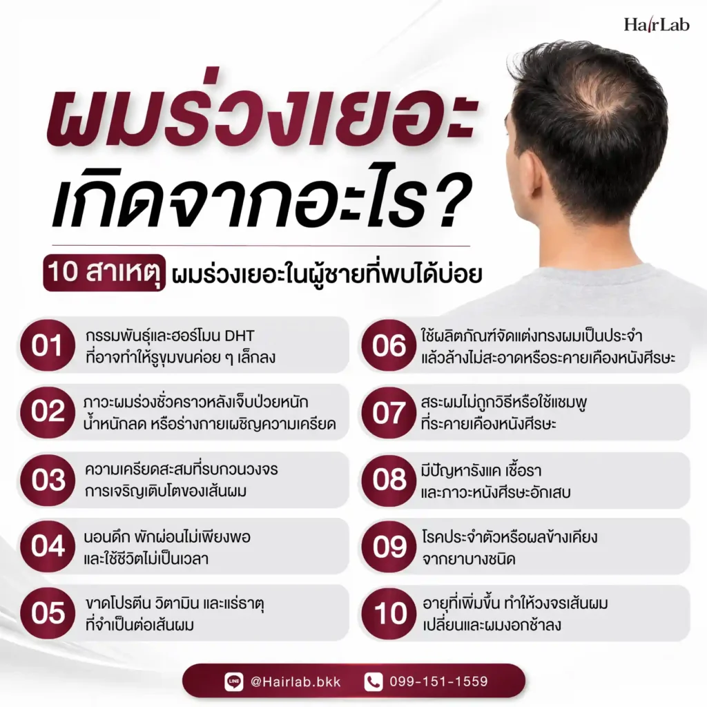 ผมร่วงเยอะเกิดจากอะไร